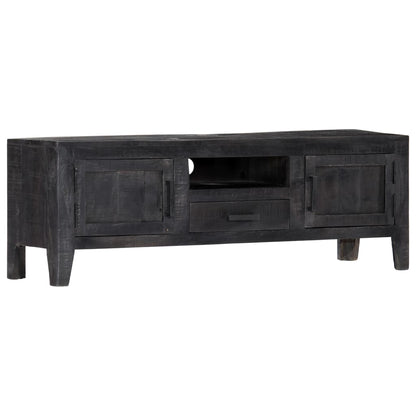 TV-skab Sort 118x30x40 cm Massivt mangotræ