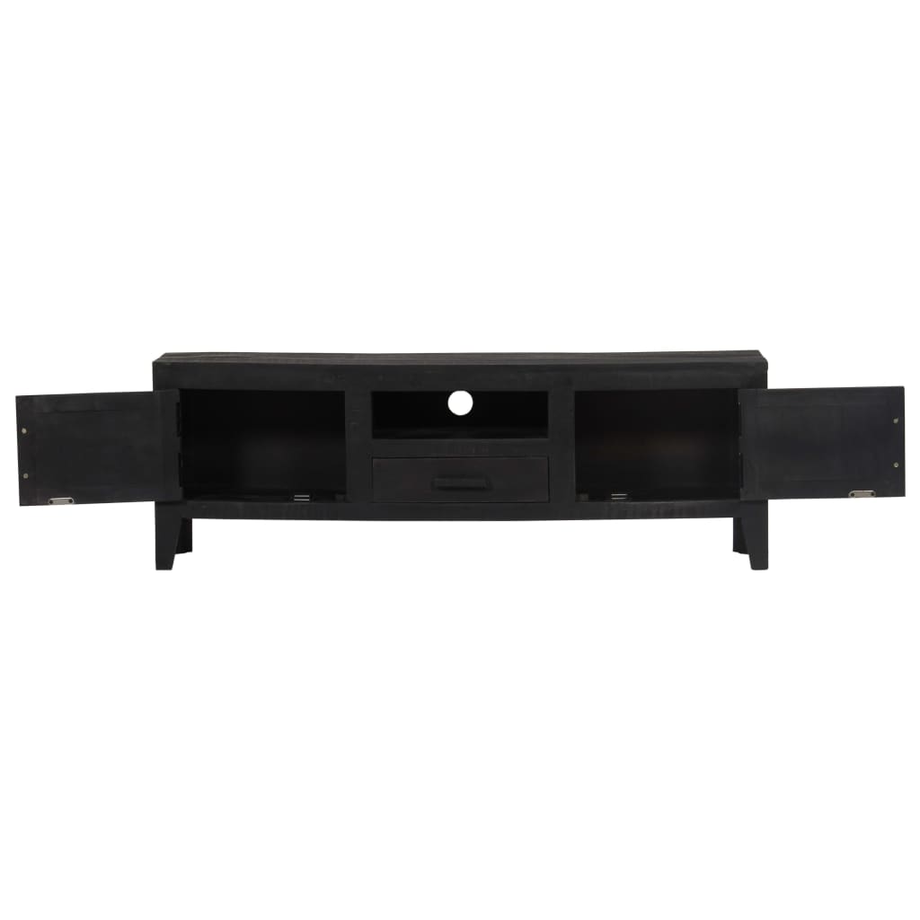TV-skab Sort 118x30x40 cm Massivt mangotræ