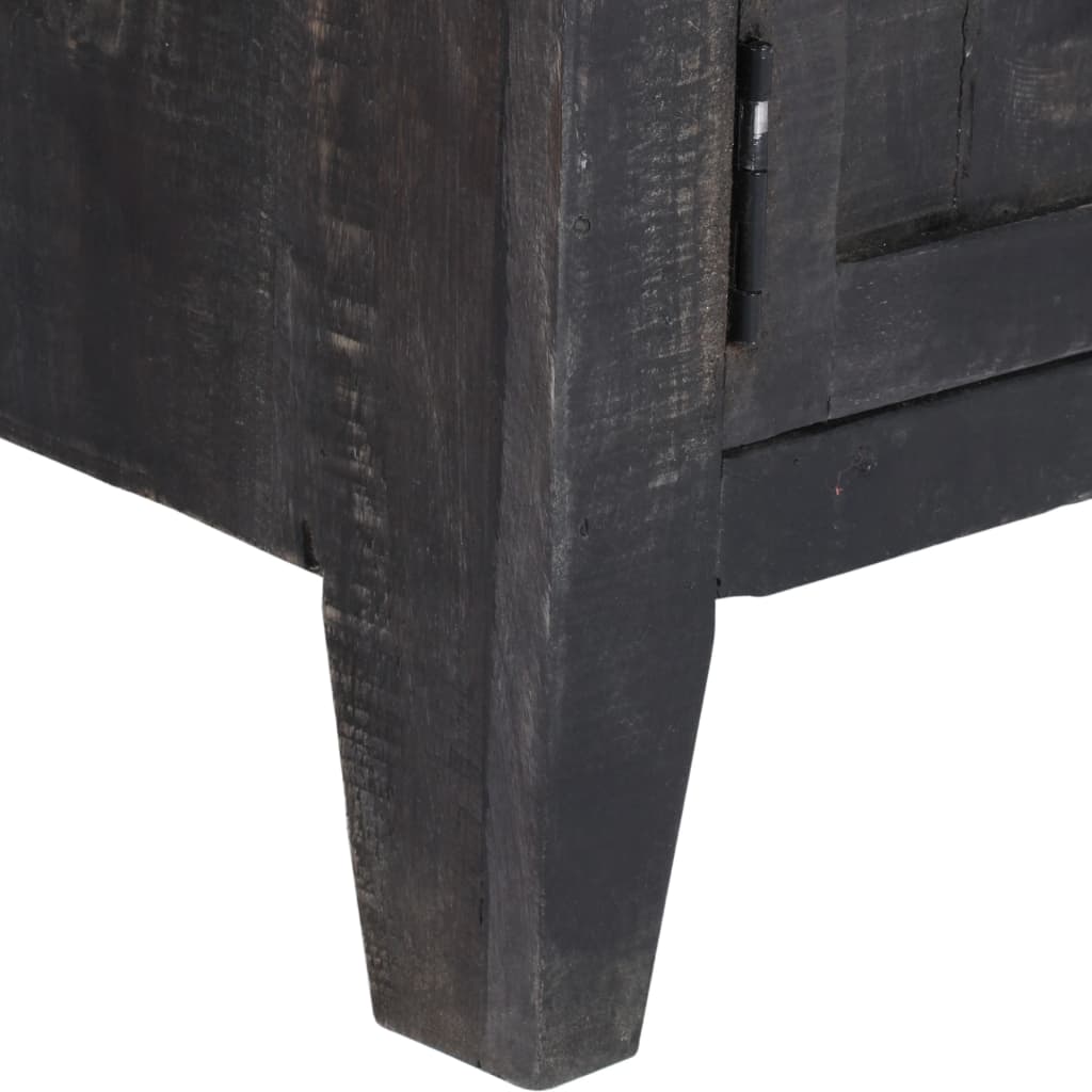 TV-skab Sort 118x30x40 cm Massivt mangotræ