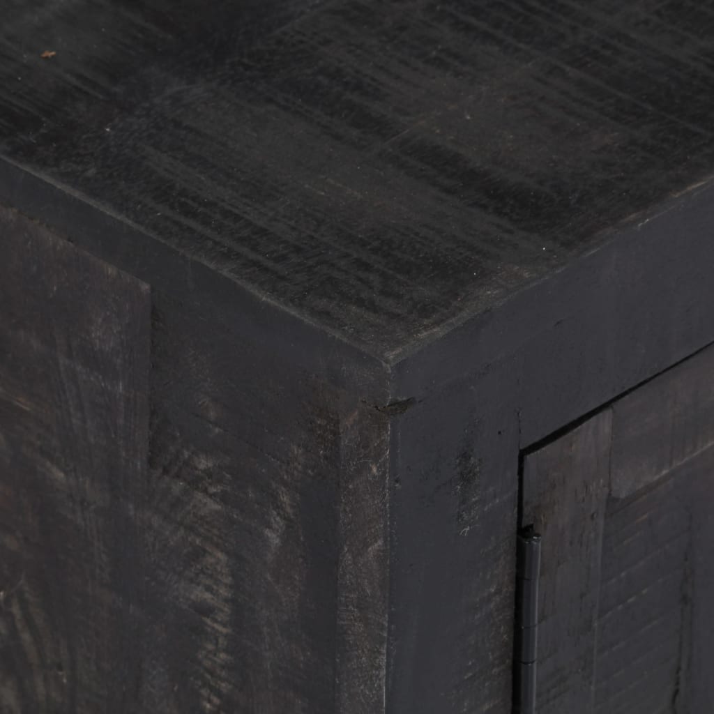 TV-skab Sort 118x30x40 cm Massivt mangotræ