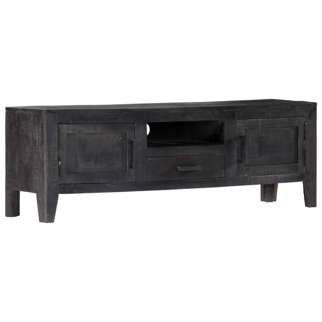 TV-skab Sort 118x30x40 cm Massivt mangotræ