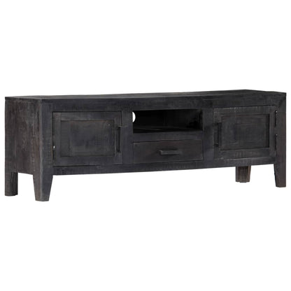 TV-skab Sort 118x30x40 cm Massivt mangotræ