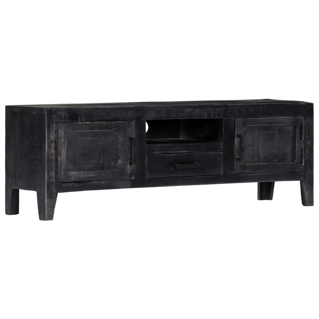 TV-skab Sort 118x30x40 cm Massivt mangotræ