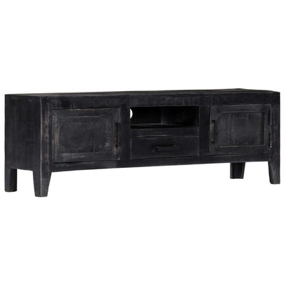 TV-skab Sort 118x30x40 cm Massivt mangotræ