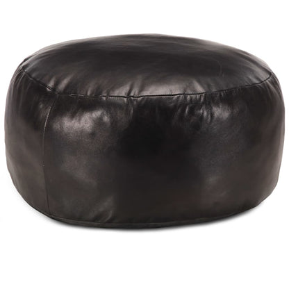 Pouf Schwarz 60 x 30 cm Echtes Ziegenleder