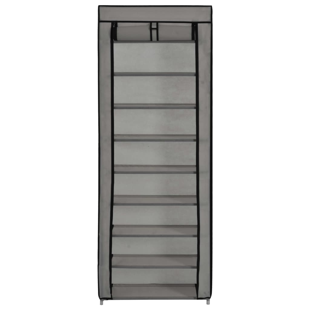 Schuhschrank mit Abdeckung Grau 57 x 29 x 162 cm Stoff
