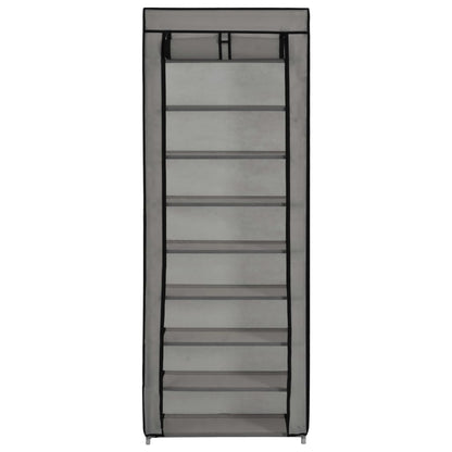 Schuhschrank mit Abdeckung Grau 57 x 29 x 162 cm Stoff