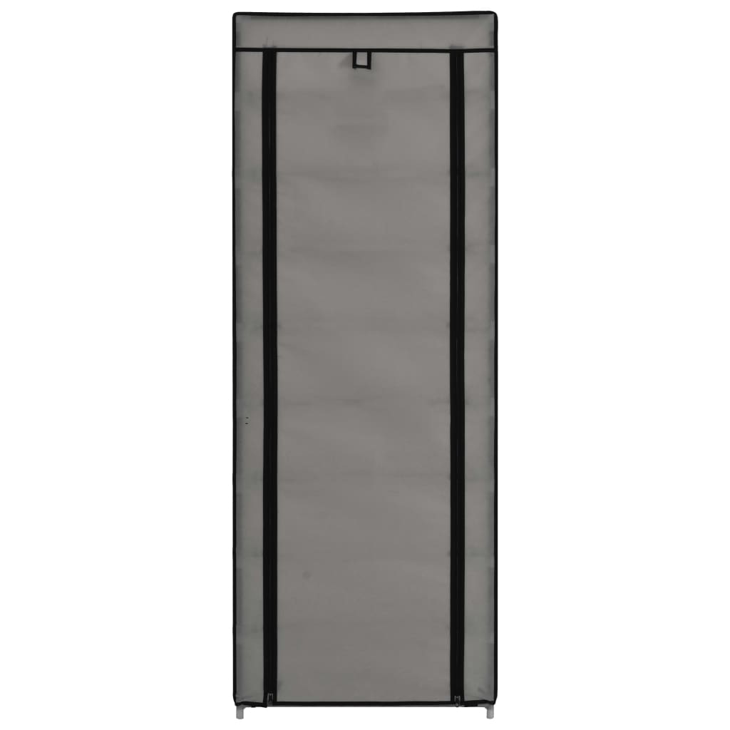 Schuhschrank mit Abdeckung Grau 57 x 29 x 162 cm Stoff