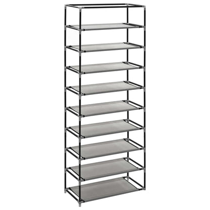 Schuhschrank mit Abdeckung Grau 57 x 29 x 162 cm Stoff