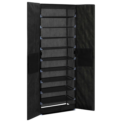 Schuhschrank Schwarz 60x30x166 cm Stoff