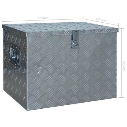 Aluminiumskasse 610 x 430 x 455 mm Sølv