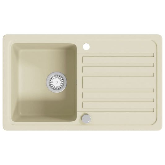 Granitspüle Einzelbecken Beige
