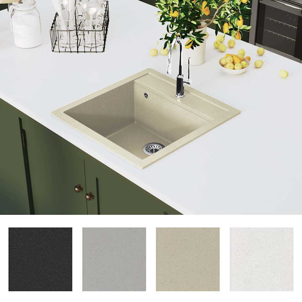Granitspüle Einzelbecken Beige