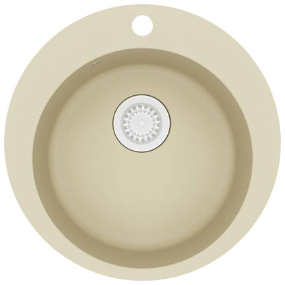 Granitspüle Einzelbecken Rund Beige