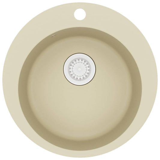 Granitspüle Einzelbecken Rund Beige