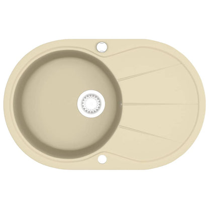 Granitspüle Einzelbecken Oval Beige