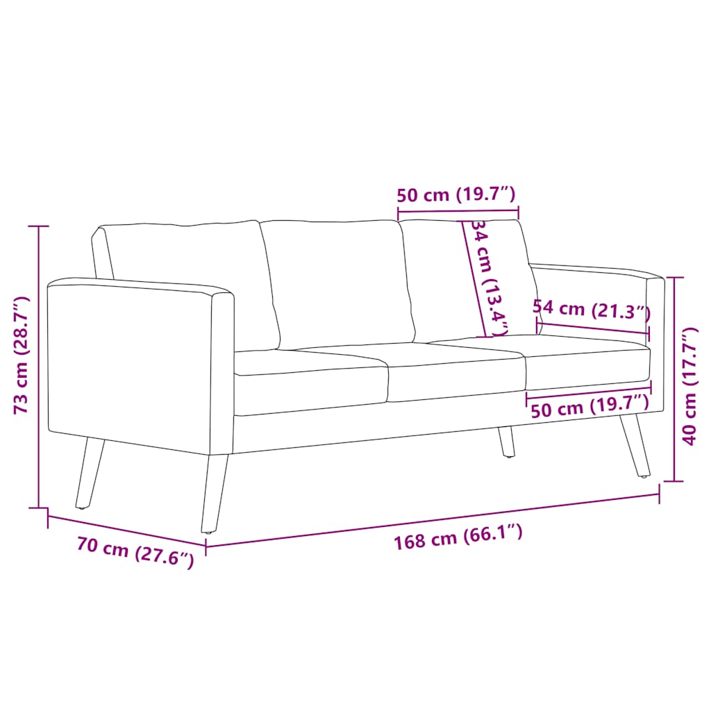 3-Sitzer-Sofa Stoff Schwarz