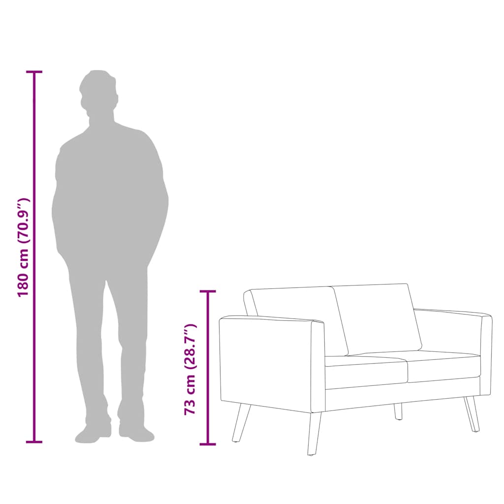 2-Sitzer-Sofa Stoff Weinrot