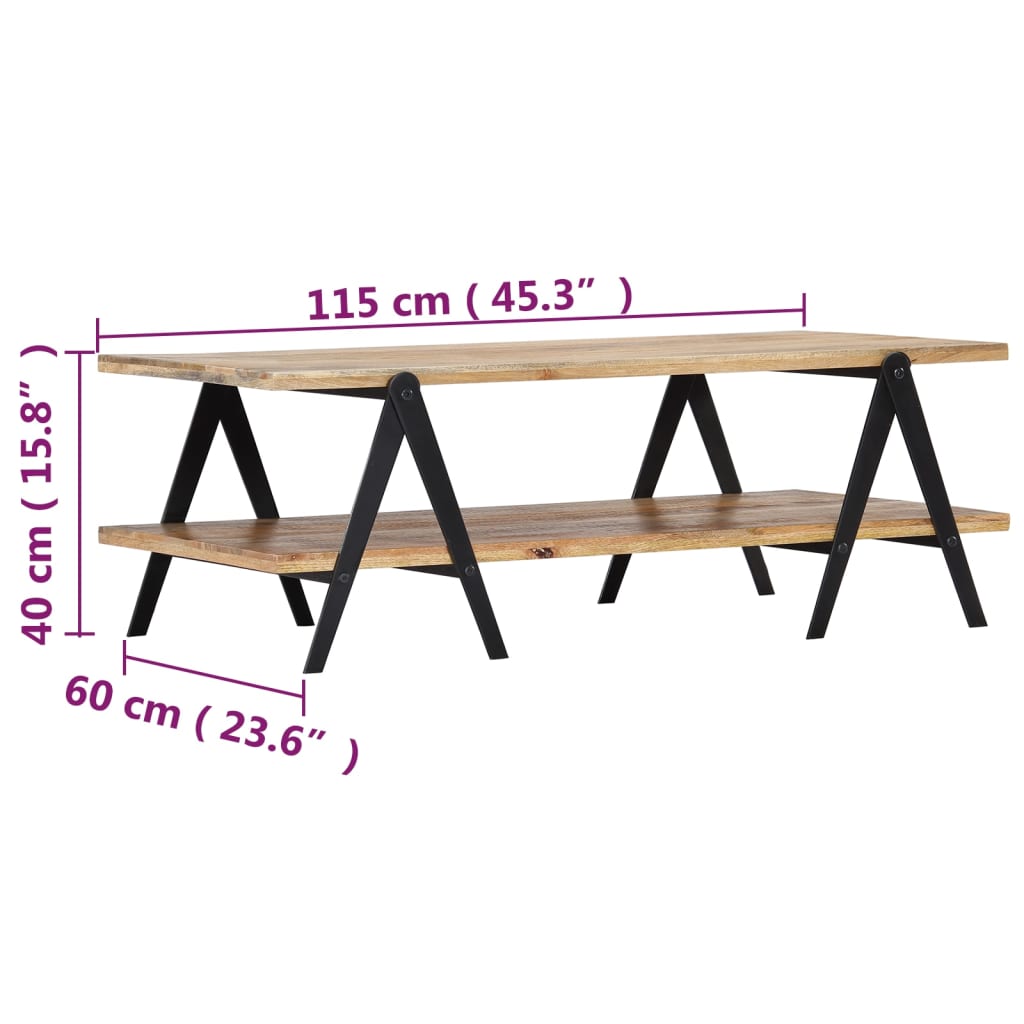 Couchtisch 115x60x40 cm Massivholz Mango
