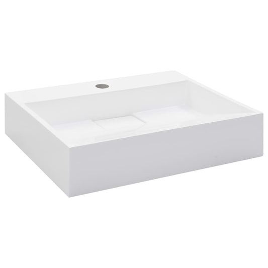 Waschbecken 50 x 38 x 13 cm Mineralguss/Marmorguss Weiß