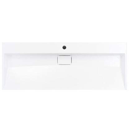 Waschbecken 120 x 46 x 11 cm Mineralguss/Marmorguss Weiß