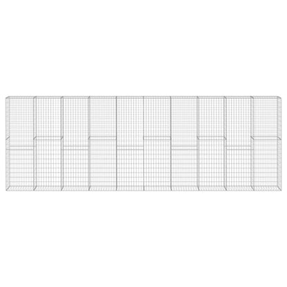 Gabionenwand mit Abdeckung Verzinkter Stahl 600×30×200 cm