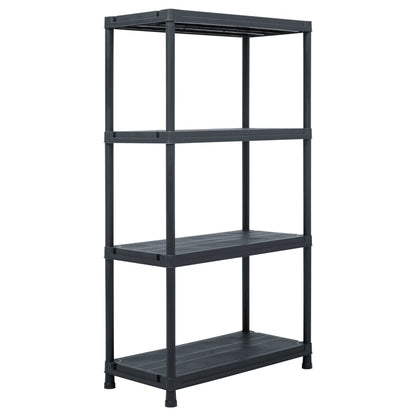 Lagerregale 2 Stk. Schwarz 60 x 30 x 138 cm Kunststoff