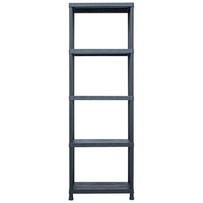Lagerregale 2 Stk. Schwarz 125 kg 60 x 30 x 180 cm Kunststoff