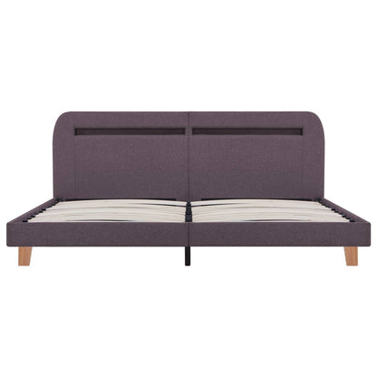 Bettgestell mit LED Taupe Stoff 160x200 cm