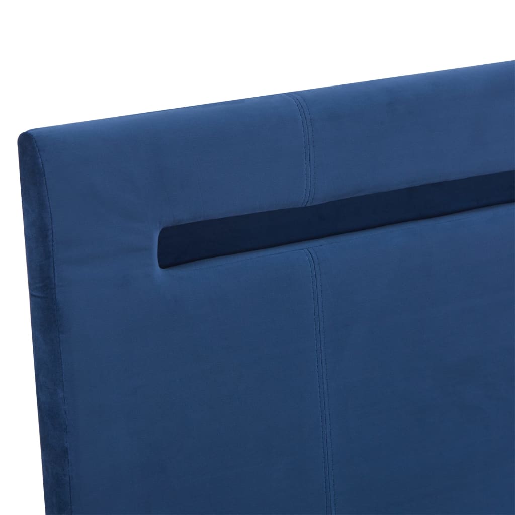 Bettgestell mit LED Blau Stoff 160 x 200 cm