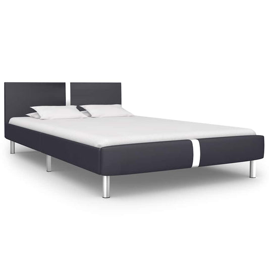 Bettgestell ohne Matratze Schwarz Kunstleder 135x190 cm