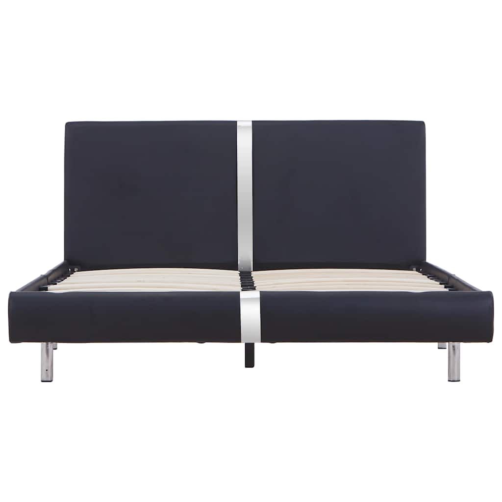 Bettgestell ohne Matratze Schwarz Kunstleder 135x190 cm