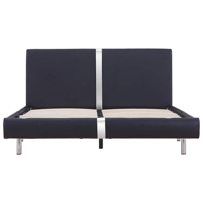 Bettgestell ohne Matratze Schwarz Kunstleder 135x190 cm