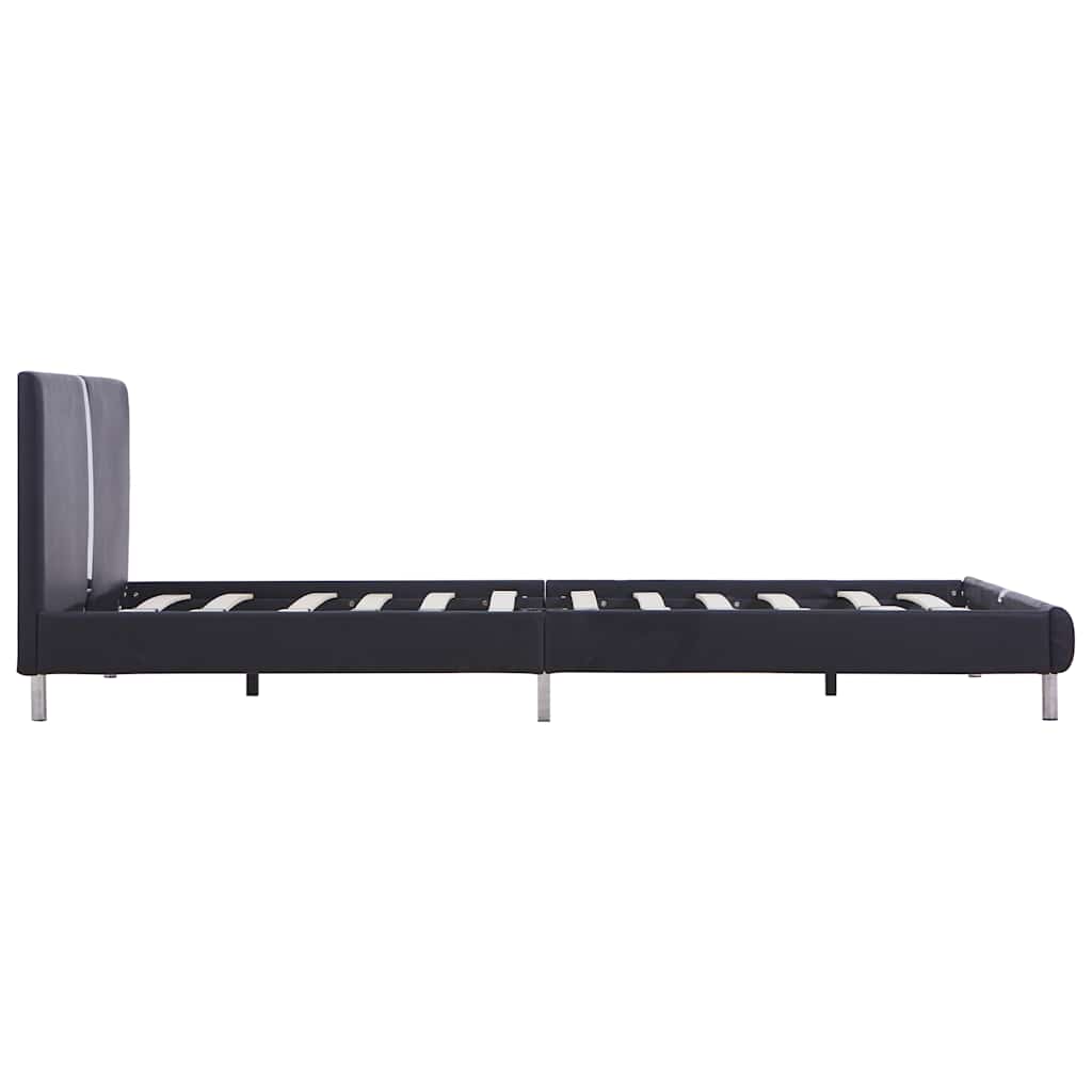 Bettgestell ohne Matratze Schwarz Kunstleder 135x190 cm