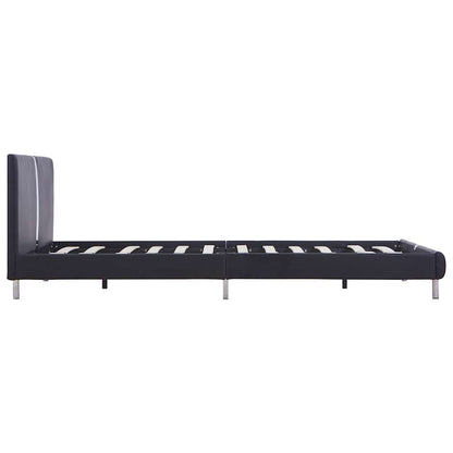 Bettgestell ohne Matratze Schwarz Kunstleder 135x190 cm