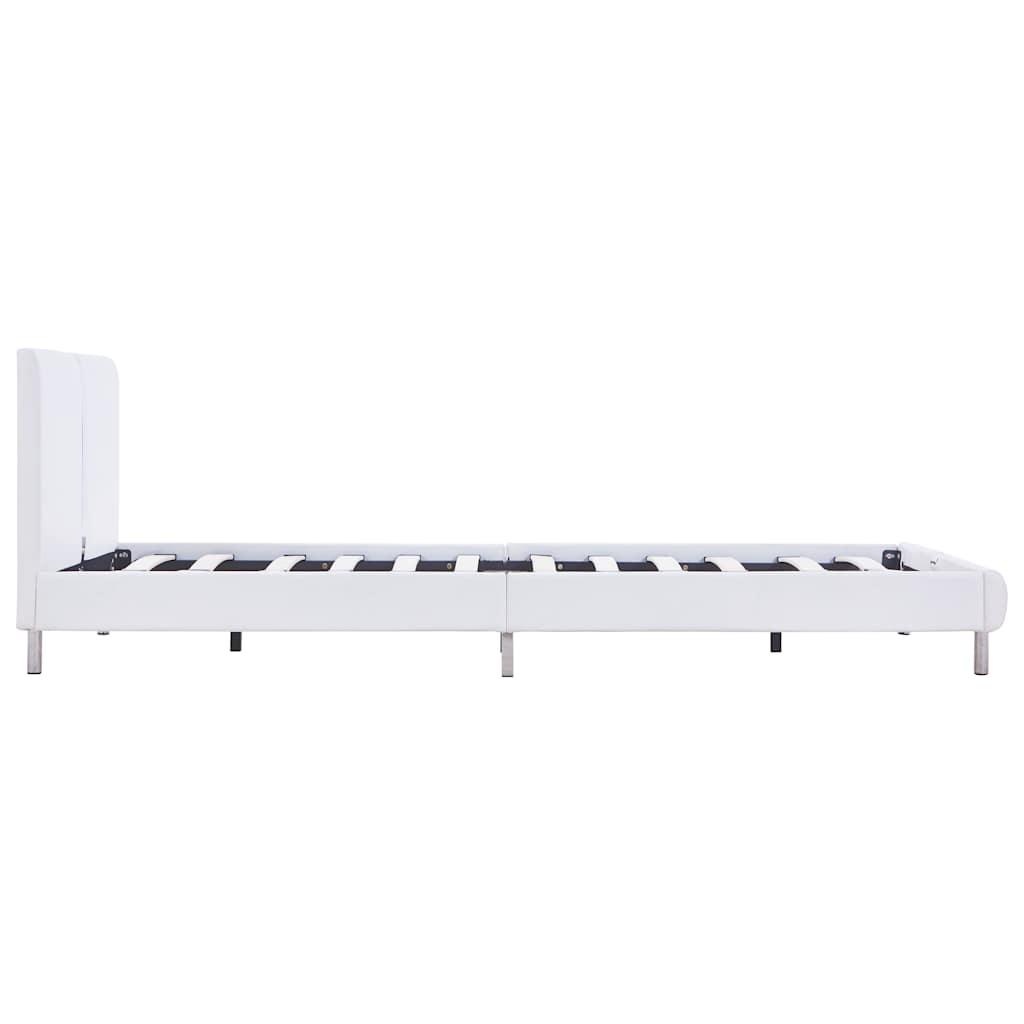 Bettgestell ohne Matratze Weiß Kunstleder 135x190 cm