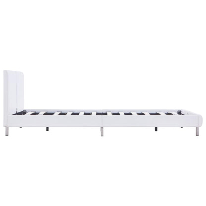 Bettgestell ohne Matratze Weiß Kunstleder 135x190 cm