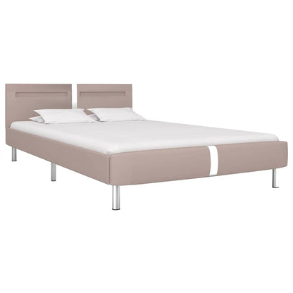 Bettgestell mit LED ohne Matratze Cappuccino-Braun 135x190 cm