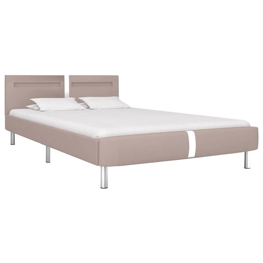 Bettgestell mit LED ohne Matratze Cappuccino-Braun 135x190 cm