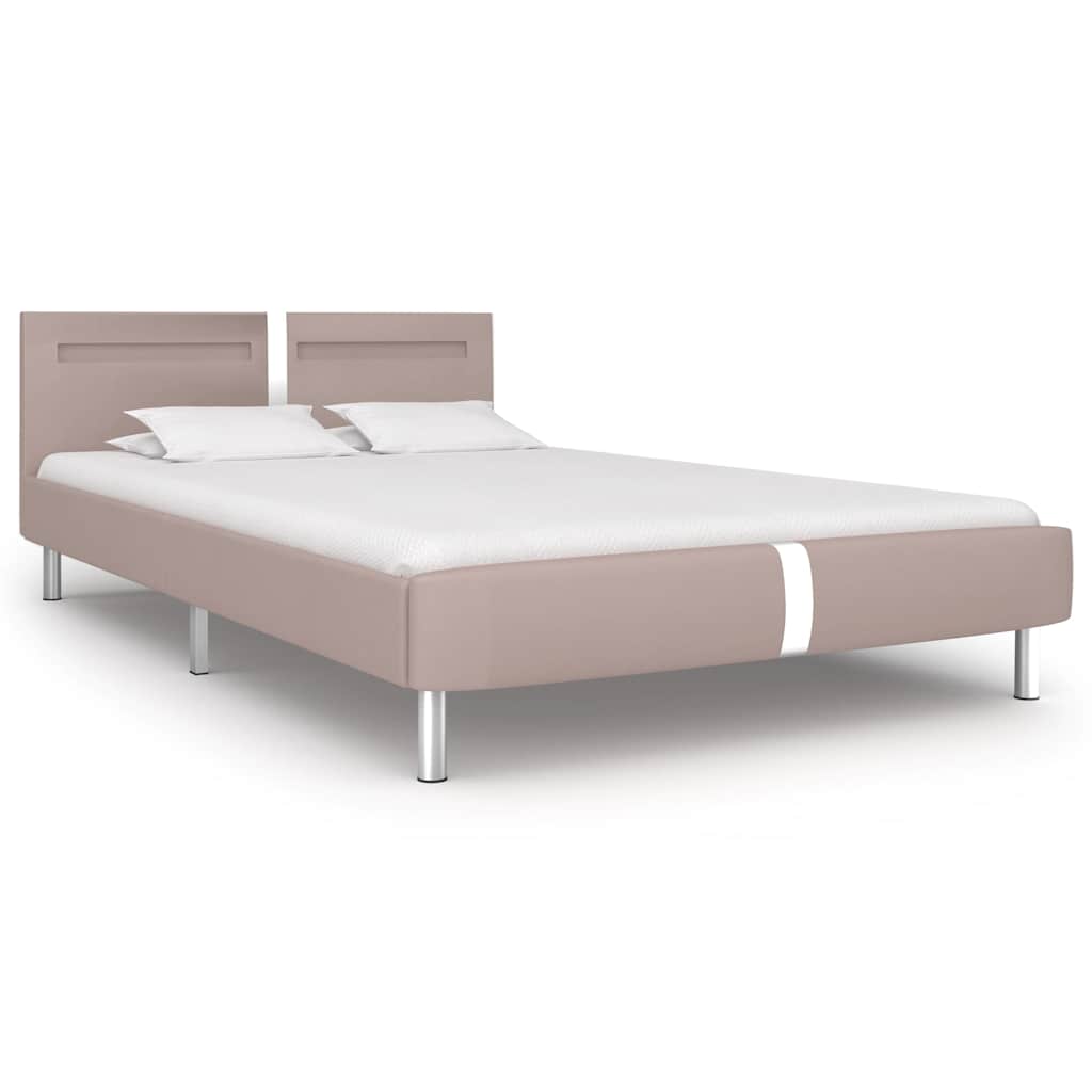 Bettgestell mit LED ohne Matratze Cappuccino-Braun 135x190 cm