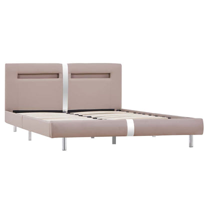 Bettgestell mit LED ohne Matratze Cappuccino-Braun 135x190 cm