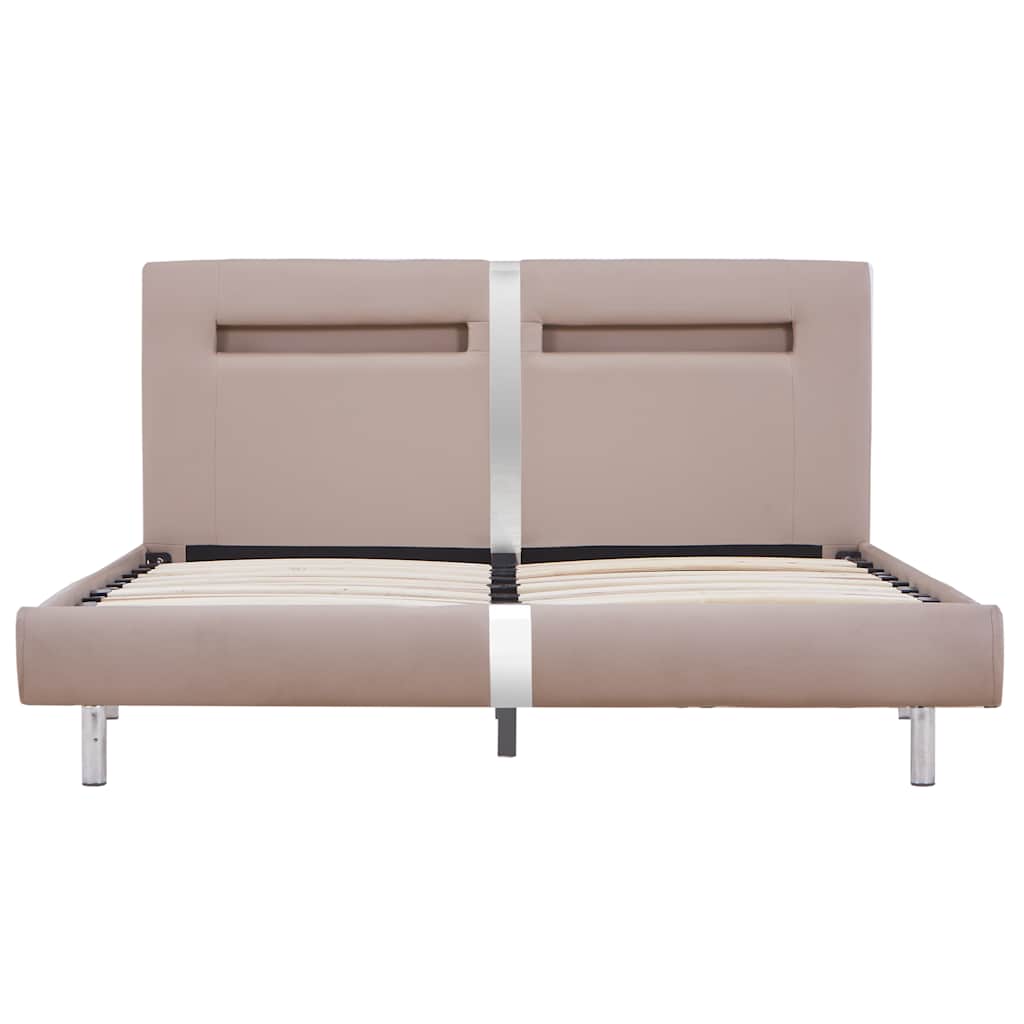 Bettgestell mit LED ohne Matratze Cappuccino-Braun 135x190 cm