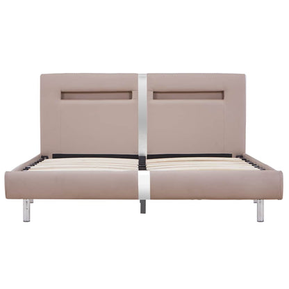 Bettgestell mit LED ohne Matratze Cappuccino-Braun 135x190 cm
