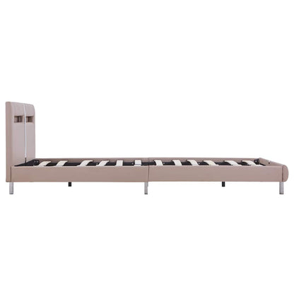 Bettgestell mit LED ohne Matratze Cappuccino-Braun 135x190 cm