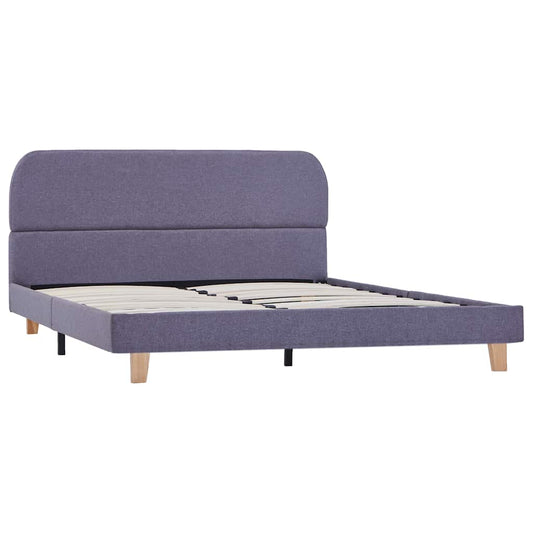 Bettgestell ohne Matratze Hellgrau Stoff 135x190 cm