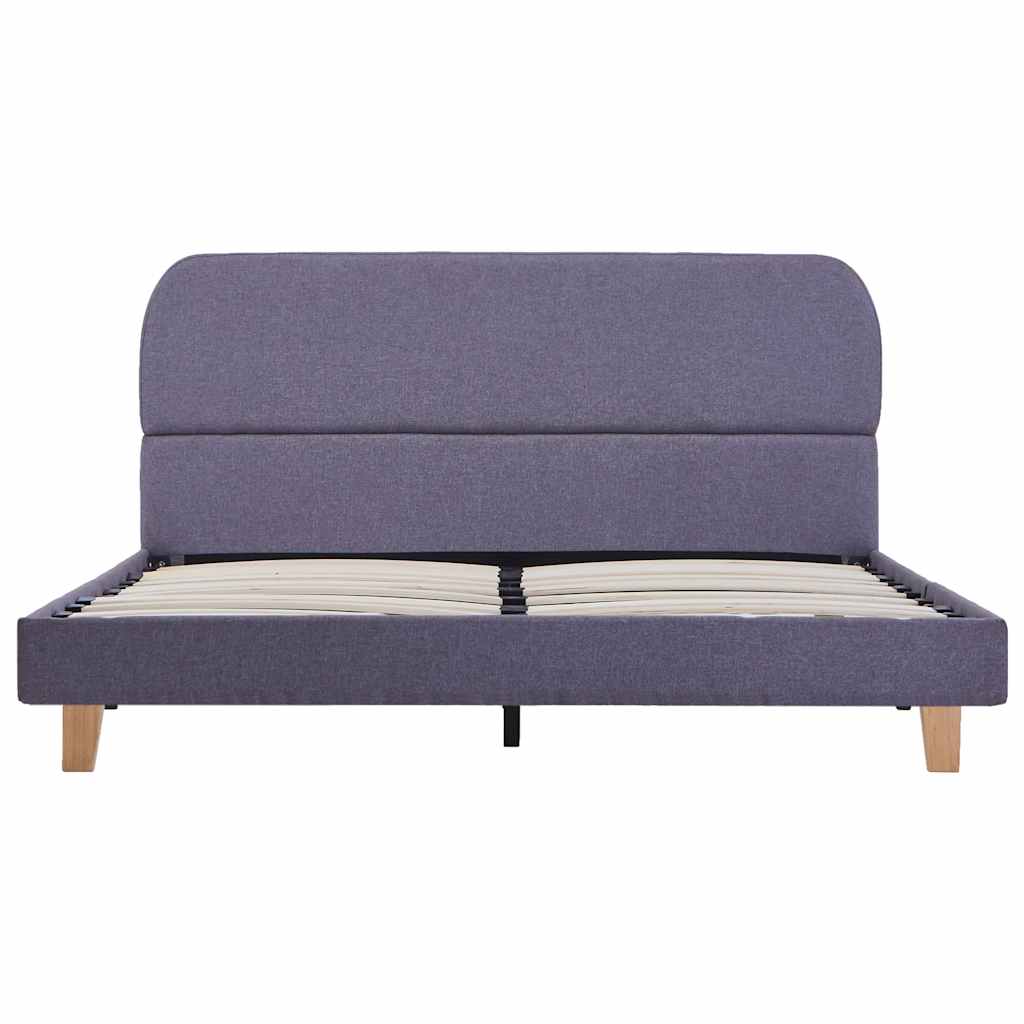 Bettgestell ohne Matratze Hellgrau Stoff 135x190 cm