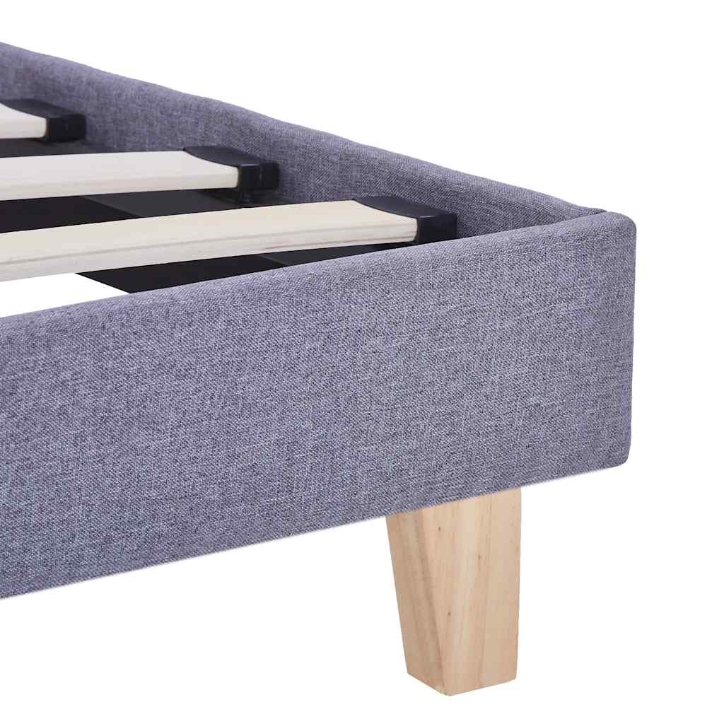 Bettgestell ohne Matratze Hellgrau Stoff 135x190 cm