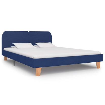Bettgestell ohne Matratze Blau Stoff 150x200 cm