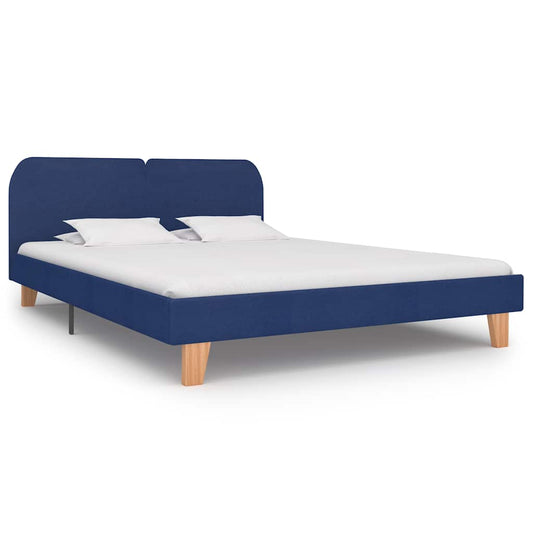 Bettgestell ohne Matratze Blau Stoff 150x200 cm
