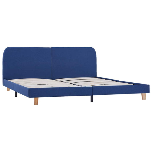 Bettgestell ohne Matratze Blau Stoff 150x200 cm